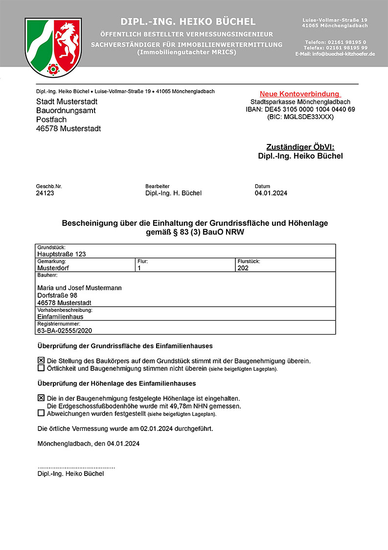 Überprüfung der Bauausführung